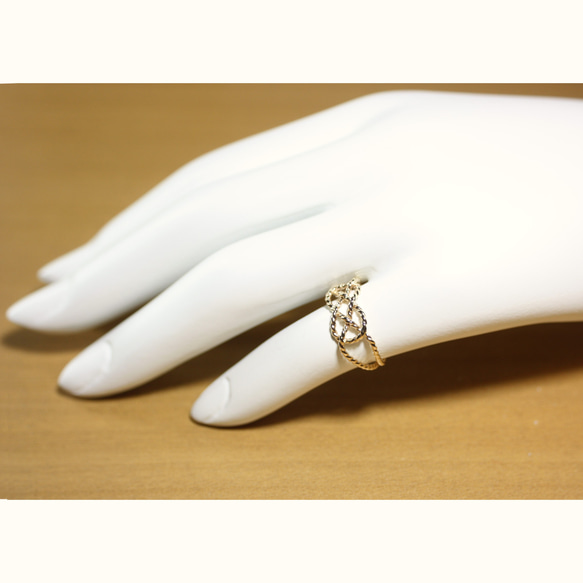 14kgf＊あわじ結び＊リング＊極【金】Awaji knot gold ring 7枚目の画像