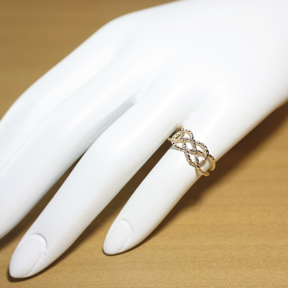 14kgf＊あわじ結び＊リング＊極【金】Awaji knot gold ring 6枚目の画像