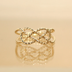 14kgf＊あわじ結び＊リング＊極【金】Awaji knot gold ring 1枚目の画像