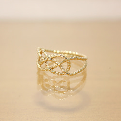 14kgf＊あわじ結び＊リング＊極【金】Awaji knot gold ring 2枚目の画像