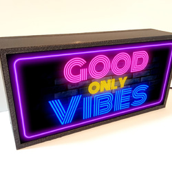グッド ONLY バイブス 気分最高 アメリカン雑貨 ミニチュア サイン ランプ 看板 置物 雑貨 ライトBOX 3枚目の画像