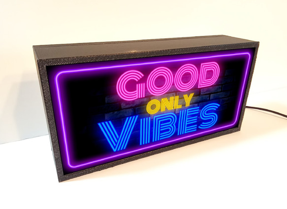 グッド ONLY バイブス 気分最高 アメリカン雑貨 ミニチュア サイン ランプ 看板 置物 雑貨 ライトBOX 3枚目の画像