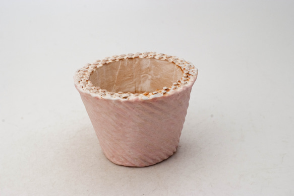 陶器製（２号ポット相当） #多肉植物 の欲しがる 植木鉢  AASc-ピンク5460 1枚目の画像