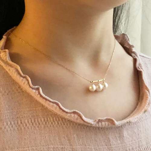 無調色あこや真珠 スライドネックレス Br ネックレス・ペンダント