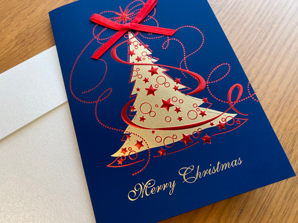 再入荷！人気！イタリア製 大人のクリスマスカード『エンボス加工