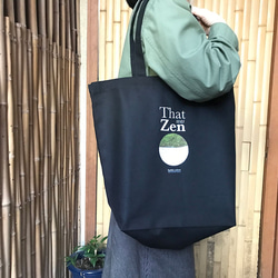 『That Was Zen』デザイントートバッグ（Lサイズ、ブラック） 3枚目の画像