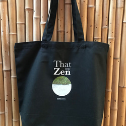 『That Was Zen』デザイントートバッグ（Lサイズ、ブラック） 1枚目の画像