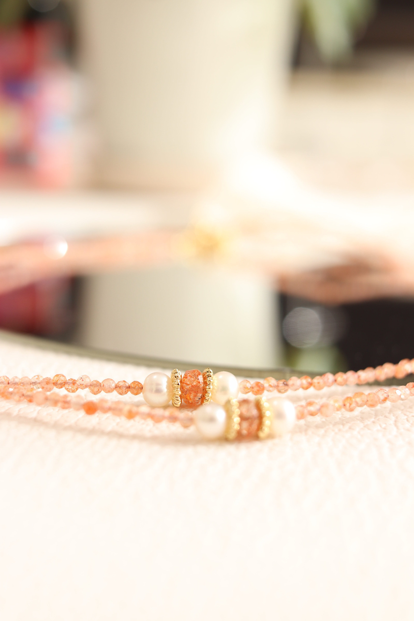 サンストーン　ネックレス・ブレスレット　セット