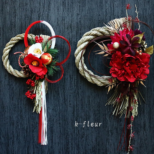 新作しめ縄 紅芍薬 しめ縄・しめ飾り K-FLEUR 通販 15061819｜Creema