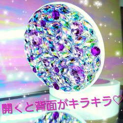 ꫛꫀꪝ❤️数量限定❗液体ガラスドーム『K』キラゴテ LEDコンパクトミラー　SP 4枚目の画像