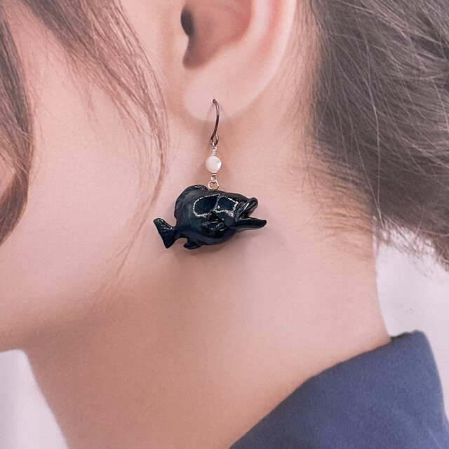 藍染めアクセサリー　クエ④　ピアス