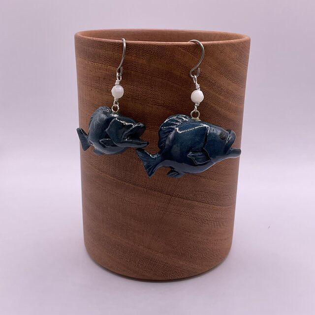 藍染めアクセサリー　クエ④　ピアス