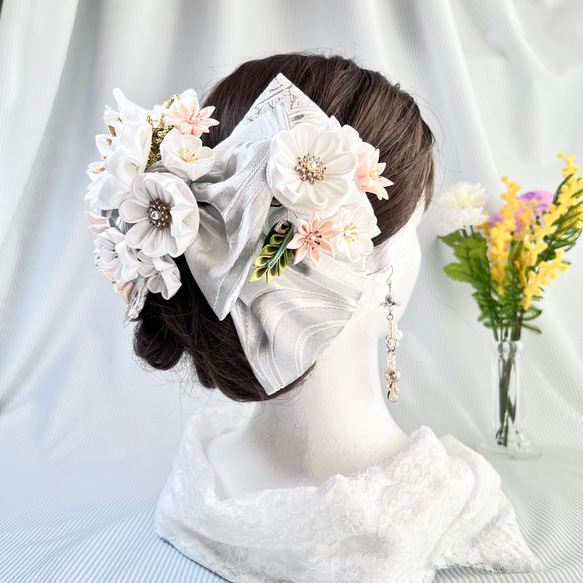 つまみ細工髪飾り アーティフィシャルフラワー髪飾り 髪飾り 結婚式 成人式 つまみ細工髪飾り 成人式髪飾り 結婚式髪飾り 七五三髪飾り 紫