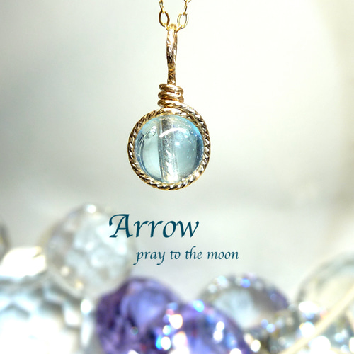 成功へ導く＊ブラジル産ブルートパーズ＊ワイヤーラップネックレス