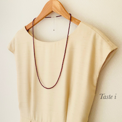 ♪再入荷♪【大人テイスト】ガーネット3ミリのロングネックレス ♪再入荷♪【大人テイスト】ガーネット3ミリのロングネックレス