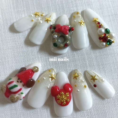 期間限定】クリスマスネイルチップ クリスマス リルリンリン ネイル