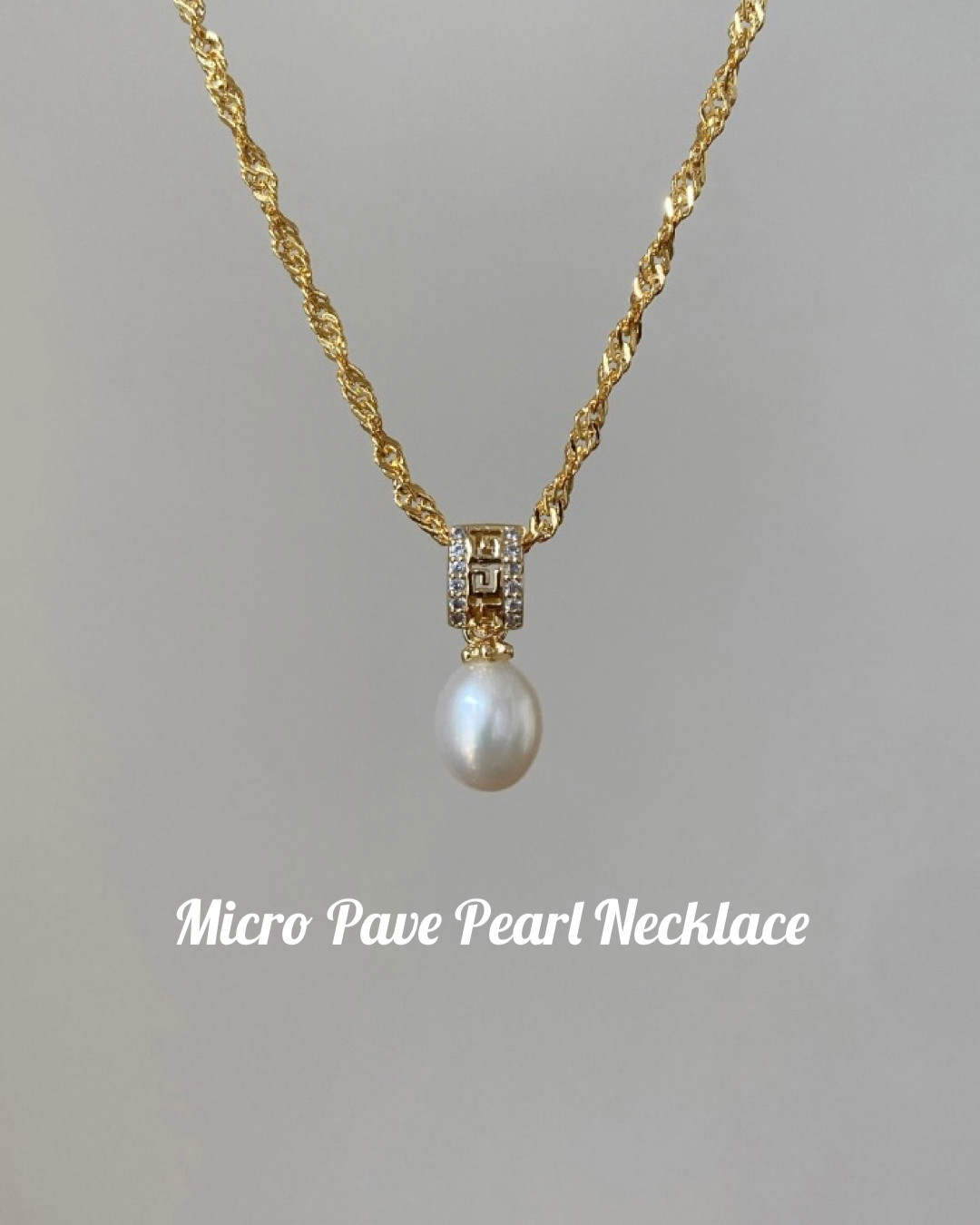 【24kgf/金アレ対応】MicroPave パール ネックレス 9,240円