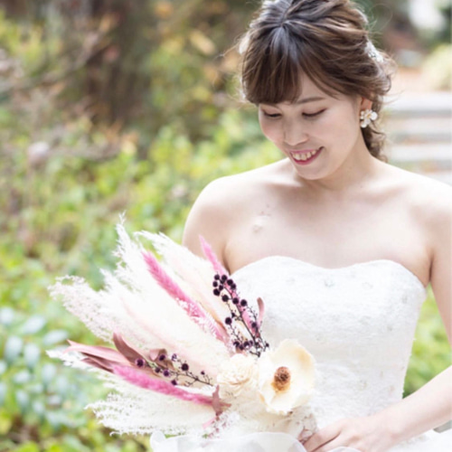 白いお花とパールのピアス 【イヤリング 金属アレルギー 結婚式