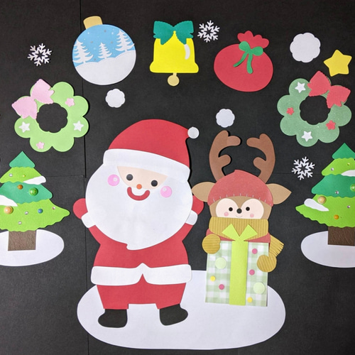 サンタクロース クリスマス 折り紙 ハンドメイド オーナメント 壁面