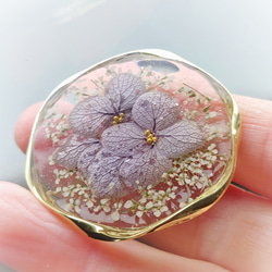 ラベンダー色の紫陽花✣　ウェーブリングヘアゴム 1枚目の画像