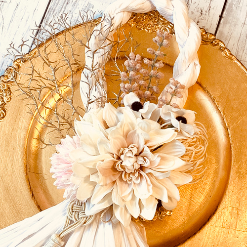 ドライフラワー 壁掛けアレンジメントしめ縄 ドライフラワー 壁掛け