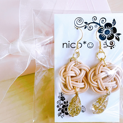 籐で作ったピアス 、ラタンアクセサリー p02 ピアス（その他） nico 