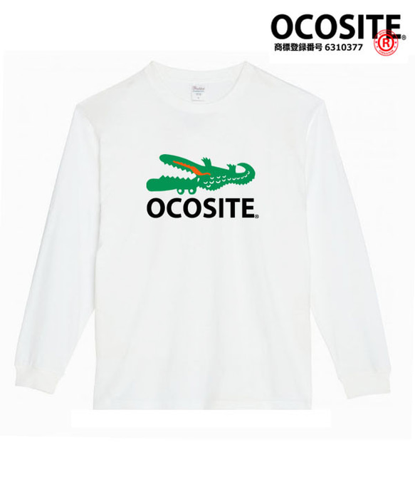 ［OCOSITE/5.6ozロンT］オコシテ舌ありロングTシャツパロディおもしろ面白いロンTプレゼント 2枚目の画像