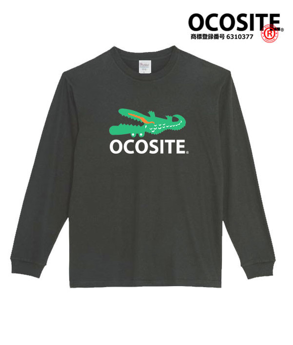 ［OCOSITE/5.6ozロンT］オコシテ舌ありロングTシャツパロディおもしろ面白いロンTプレゼント 1枚目の画像