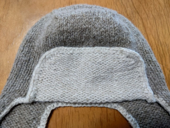 【即納】トラッパーハットイヤーフラップニット帽 男女兼用手編み暖かいウール100%のアルパカツイード 2枚目の画像