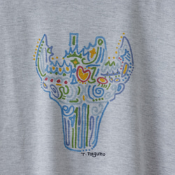 ［旅する縄文］Tシャツ 十日町土器02（アッシュ） 2枚目の画像