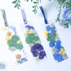 四つ葉のクローバーと紫陽花しおり3点セット しおり