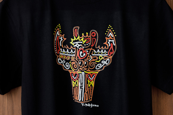 ［旅する縄文］Tシャツ 十日町土器03（ブラック） 2枚目の画像