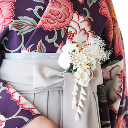 つまみ細工 帯飾り 髪飾り 成人式 卒業式 ヘアクリップ・バナナ