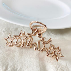 ヘアクリップ バンスクリップ メタルクリップ 星 スター ヘアクリップ