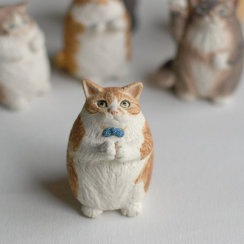 セミオーダー制作 陶の掌サイズ 愛猫『でぶにゃ』 招き猫 陶工房 海