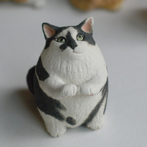 セミオーダー制作 陶の掌サイズ 愛猫『でぶにゃ』 招き猫 陶工房 海