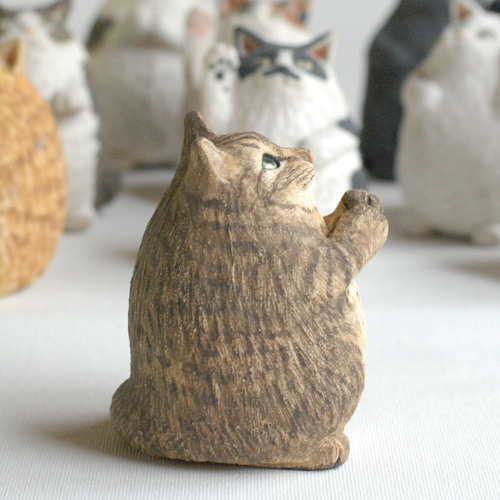 セミオーダー制作 陶の掌サイズ 愛猫『でぶにゃ』 招き猫 陶工房 海