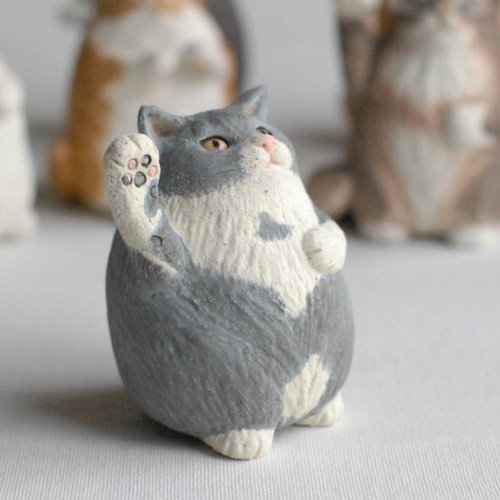 セミオーダー制作 愛猫『でぶにゃ』 招き猫 陶工房 海 今井香苗