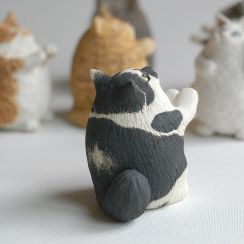 セミオーダー制作 陶の掌サイズ 愛猫『でぶにゃ』 招き猫 陶工房 海
