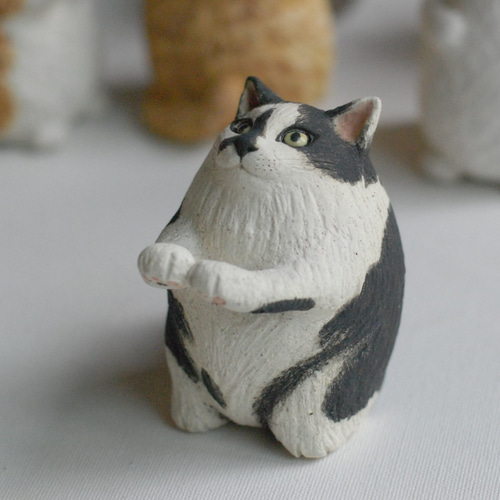 セミオーダー制作 陶の掌サイズ 愛猫『でぶにゃ』 招き猫 陶工房 海