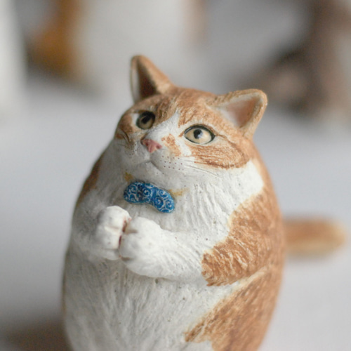 セミオーダー制作 陶の掌サイズ 愛猫『でぶにゃ』 招き猫 陶工房 海