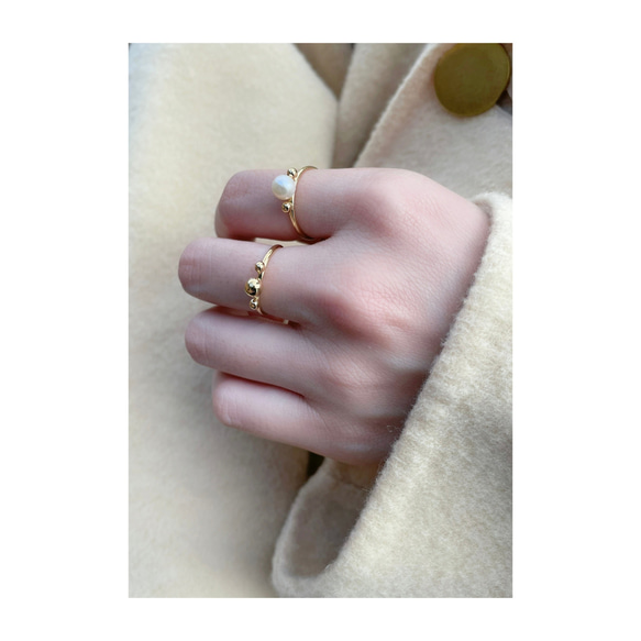 Center Pearl Ring (gold) 4枚目の画像