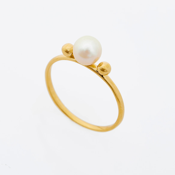 Center Pearl Ring (gold) 2枚目の画像