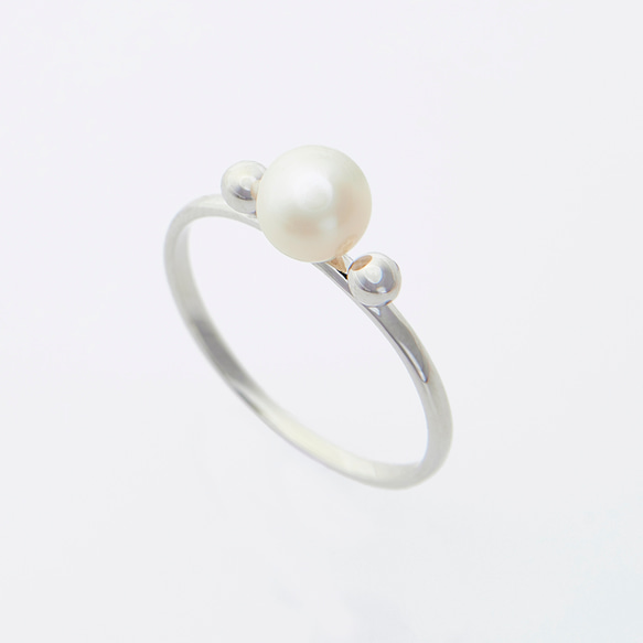 Center Pearl Ring (silver) 2枚目の画像