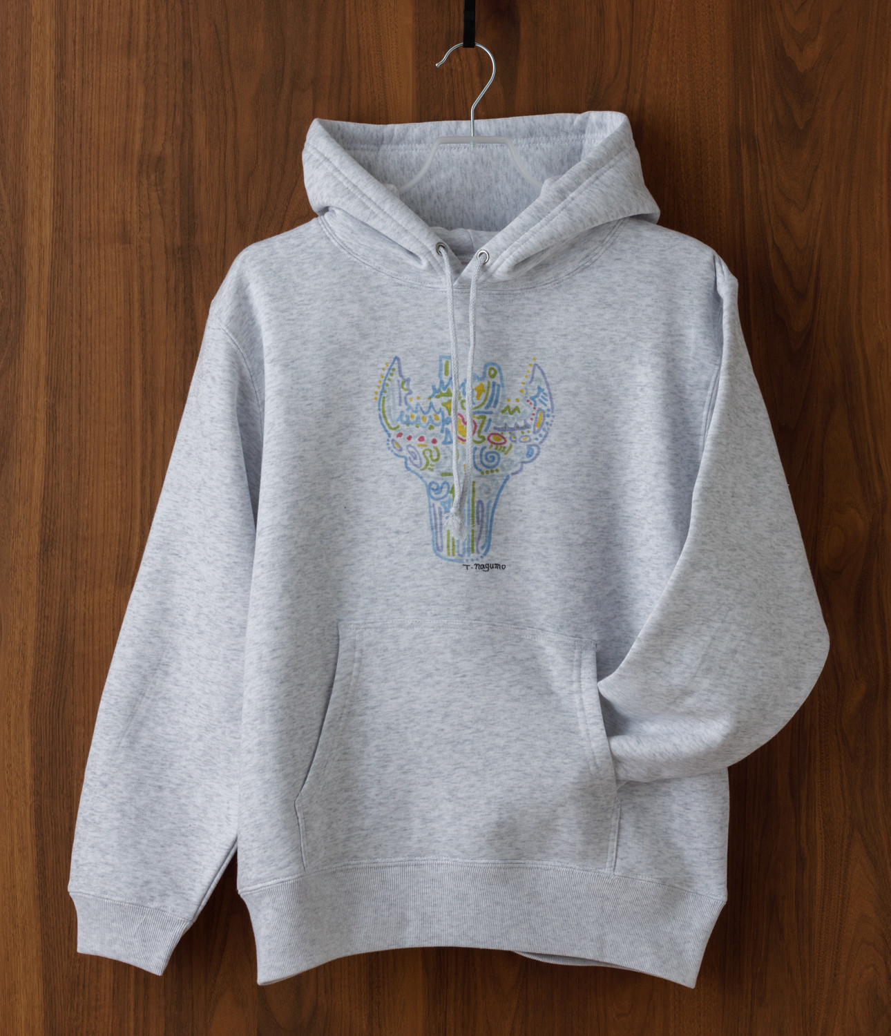 ［旅する縄文］裏起毛パーカー 十日町土器02（アッシュ）