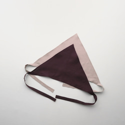 リネン 三角巾 紐付き（リボン） / 16色から選べるカラー 3枚目の画像