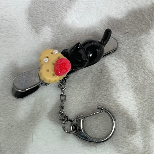 ちびねこキークリップ】鍵 紛失防止 かばん 猫 ねこ プレゼント  