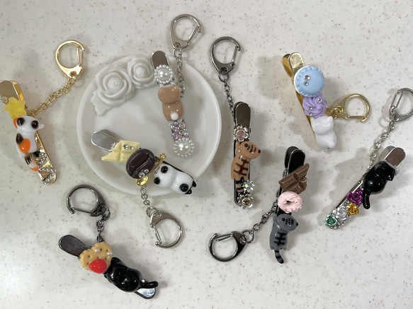 ちびねこキークリップ】鍵 紛失防止 かばん 猫 ねこ プレゼント  