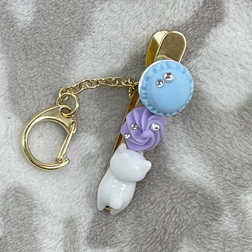 ちびねこキークリップ】鍵 紛失防止 かばん 猫 ねこ プレゼント  