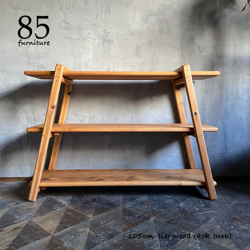 アウトドア　イベント用　ひな壇　組み立て式３段ラック イベント什器 ひな壇3段/48幅/普通合板 50Lコンテナ収納